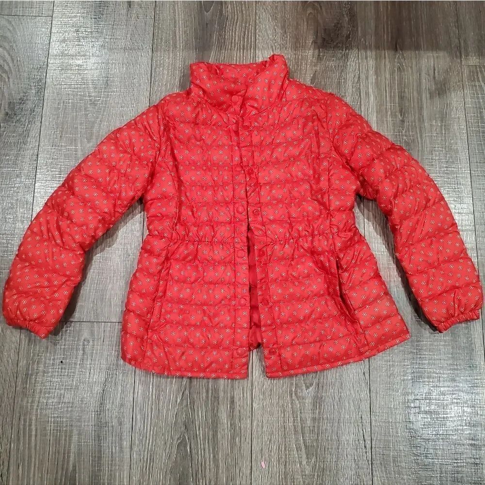 Girls Uniqlo Jacket Size 7-8 Red Kids Puffer Jacket